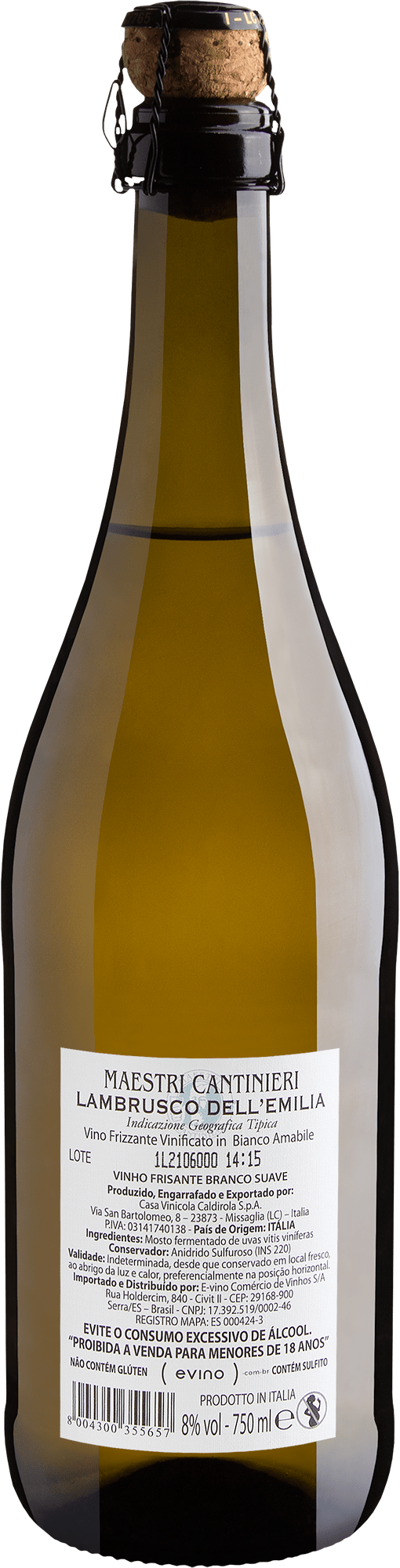 Maestri Cantinieri Lambrusco Dell'Emilia Bianco Amabile 2