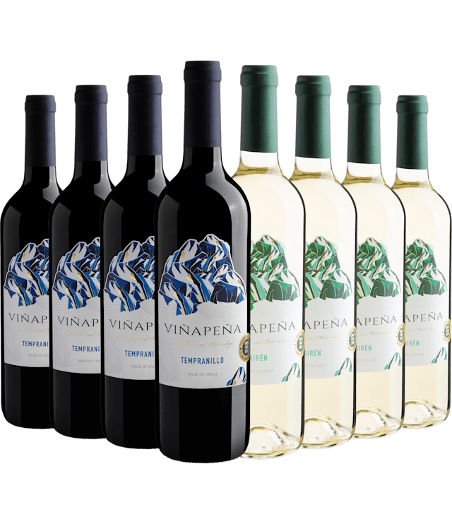 Kit Linha Viñapeña | 4 Tinto + 4 Branco por R$25,90 cada garrafa*