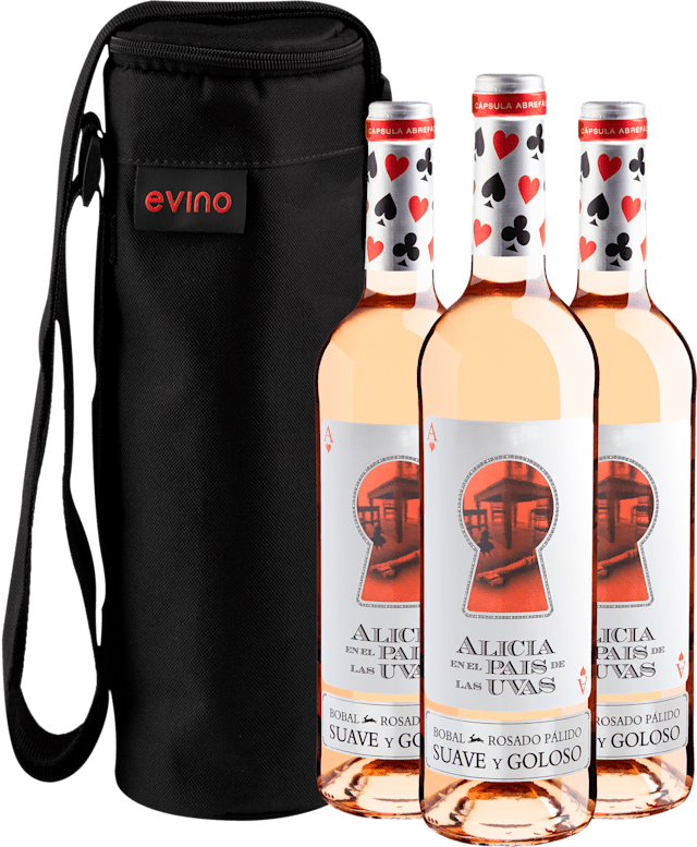 Kit 3 Alicia en el Pais de Las Uvas Bobal Rosado Pálido + Bolsa Exclusiva