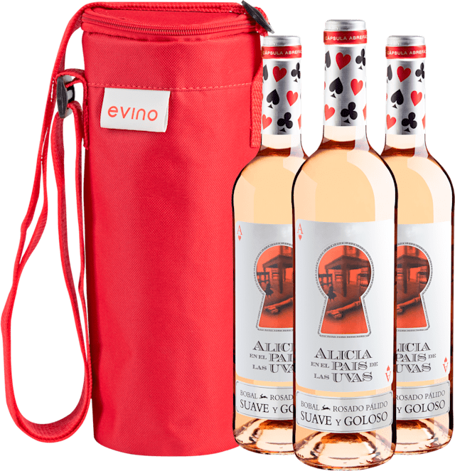 Kit 3 Alicia en el Pais de Las Uvas Bobal Rosado Pálido + Bolsa Exclusiva