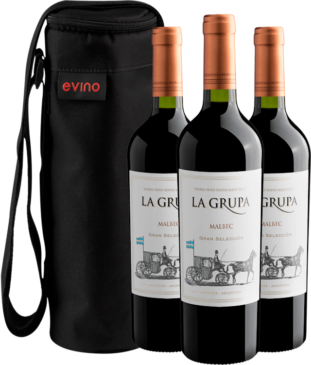 Kit 3 La Grupa Gran Selección Malbec + Bolsa Exclusiva