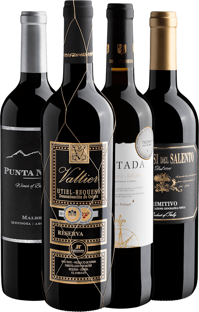 Kit 4 Vinhos Tintos Best Sellers por R$44,90 cada garrafa