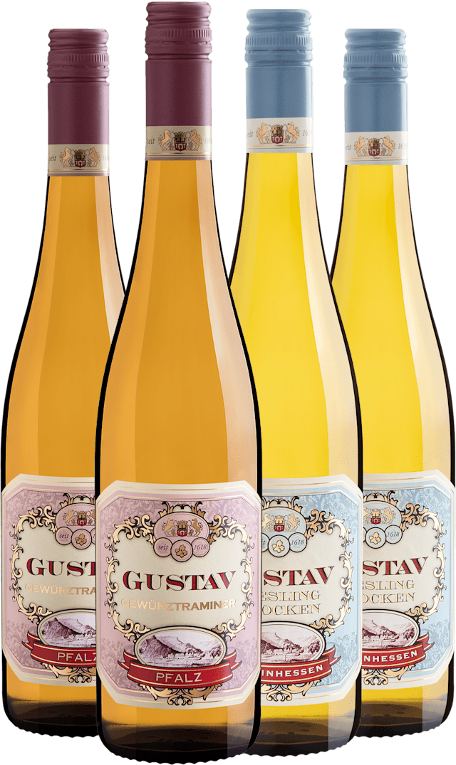 Kit Gustav | 2 Riesling + 2 Gewurztraminer por R$64,90 cada
