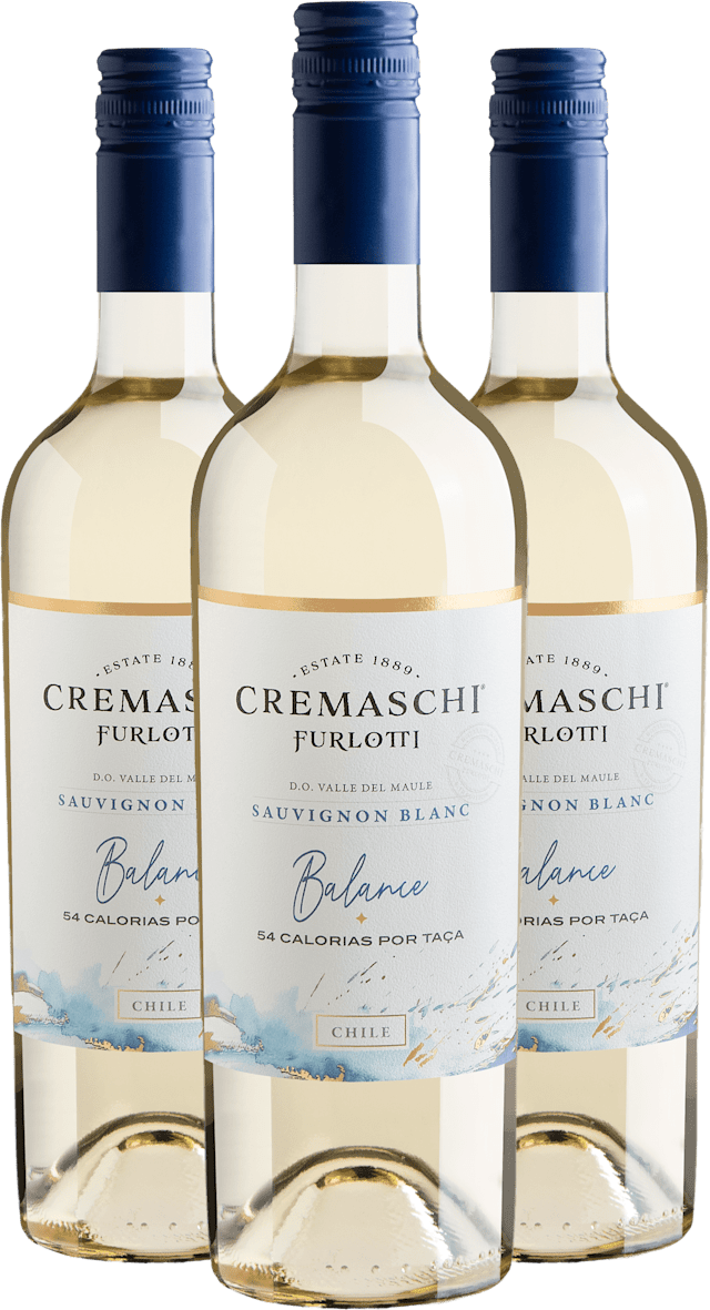 Kit 3 Cremaschi Furlotti Balance Sauvignon Blanc Valle del Maule D.O. por R$59,90 cada garrafa