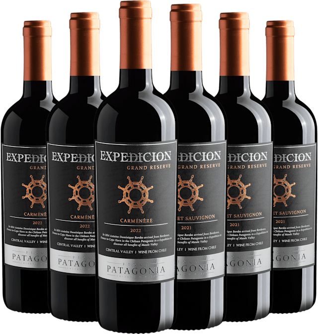 Kit Expedicion Grand Reserve: 3 Carménère + 3 Cabernet Sauvignon