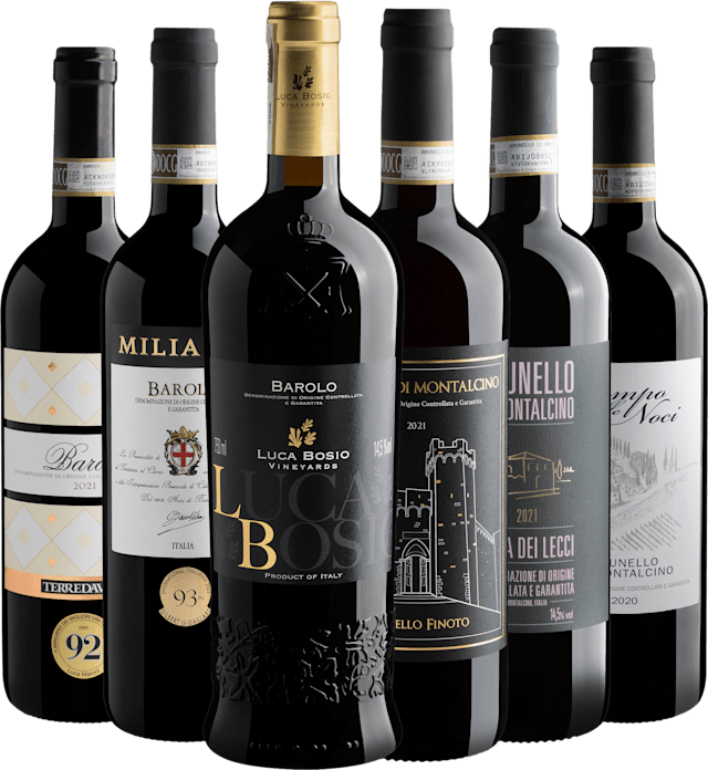 Kit 3 Barolos + 3 Brunellos de Montalcino*