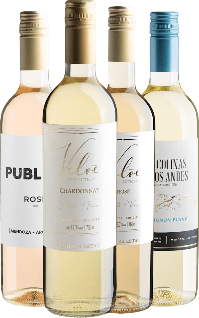 Kit Argentinos Leves | 2 Brancos + 2 Rosés