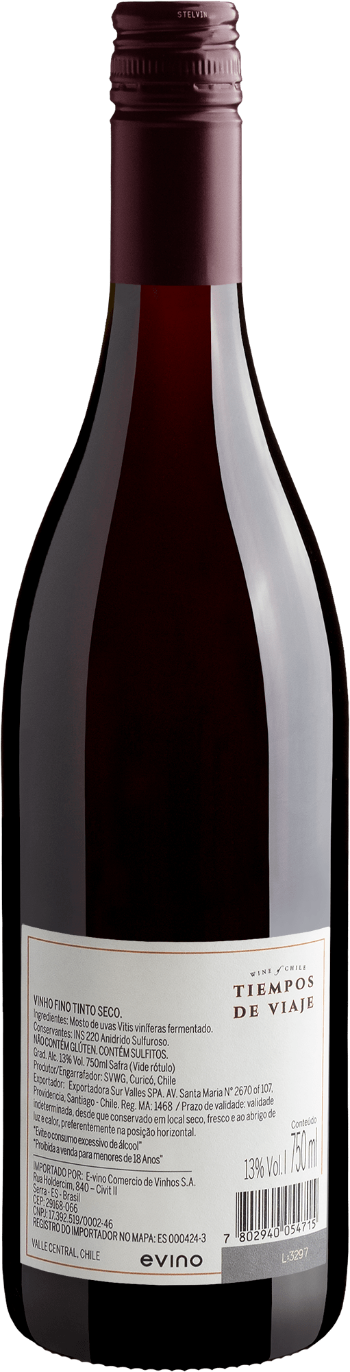 Tiempos de Viaje Pinot Noir Valle Central D.O.  2