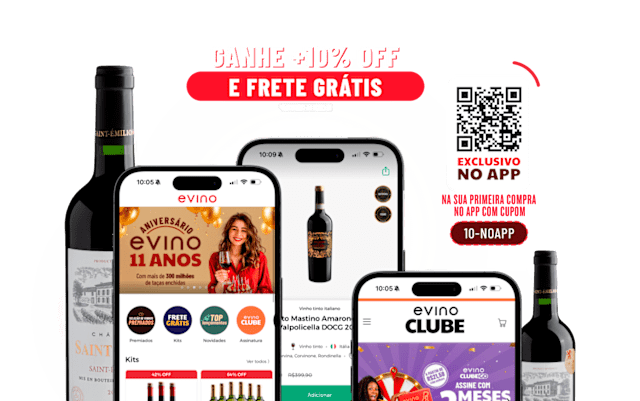 Evino App - Ganhe 10% OFF e frete grátis