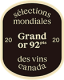 Medalha de Ouro Sélection Mondiale des Vins Canada 2015