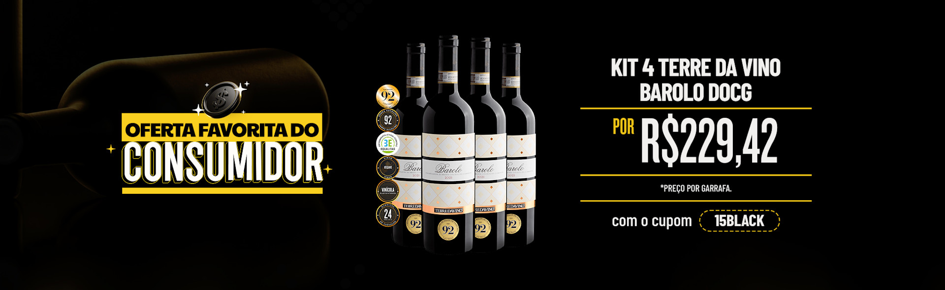 Oferta Favorita: Kit 4 Terre da Vino Barolo 2021