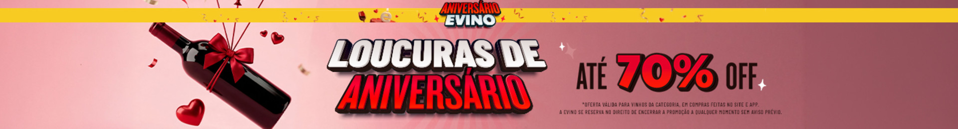 Loucuras de Aniversário | com até 70% OFF
