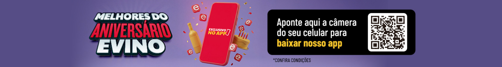 Ofertas exclusivas no app da Evino | Escaneie o QR Code para baixar e acessar o aplicativo.
