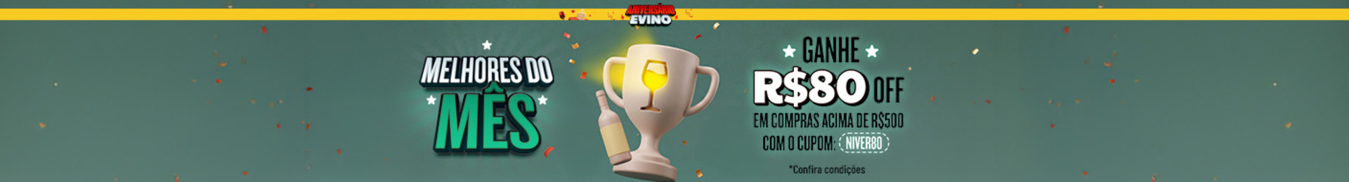 Ganhe R$80 OFF usando o cupom NIVER80 em compras no site e no app