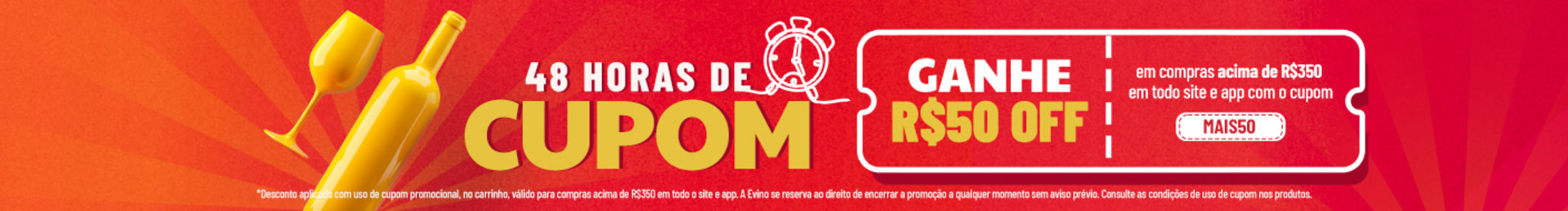 Ganhe R$50 em compras acima de R$350 no site e app com o cupom MAIS50