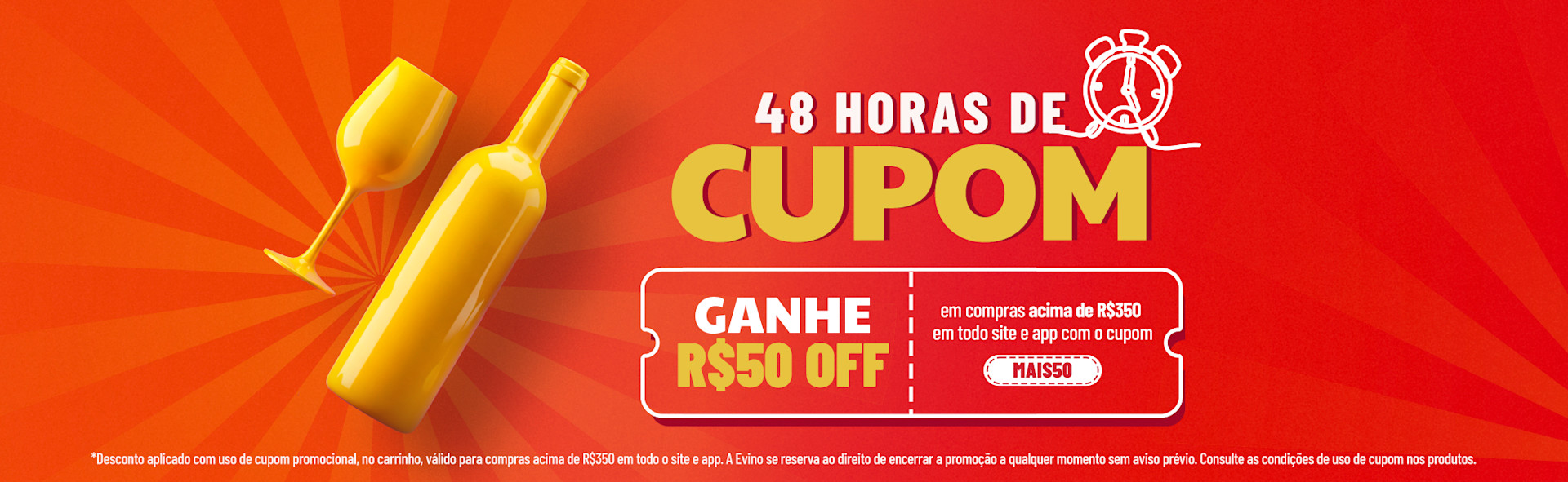 48h de Cupom 50 em 350