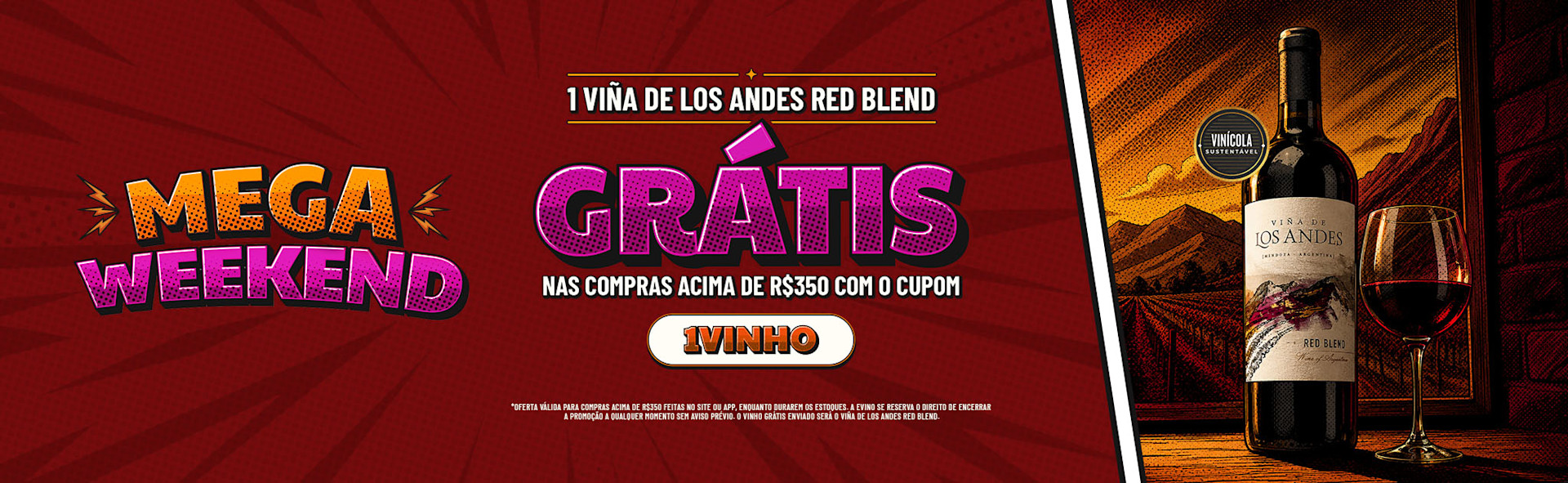 Mega Weekend: 1 Viña de Los Andes Red Blend Grátis
