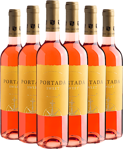 Kit Portada Sweet Rosé Vinho Regional Lisboa: 6 garrafas por R$49,90 cada