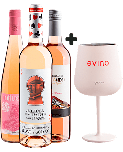 Kit 3 Vinhos Rosés + Taça Térmica Exclusiva
