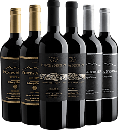 Kit Punta Negra Malbec: 2 Block 7 + 2 Reserva + 2 Wines of Belhara