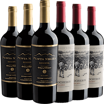 Kit Malbec | 3 Punta Negra Reserva + 3 Los Bocheros