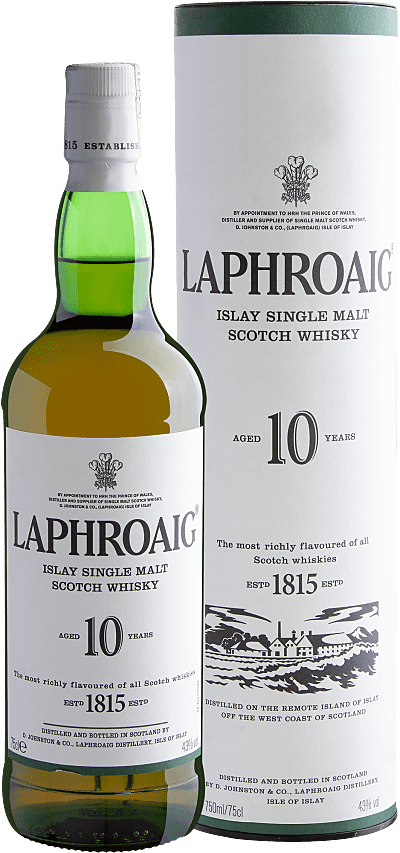 Laphroaig Islay Single Malt Scotch Whisky Aged 10 Years - 750 mL