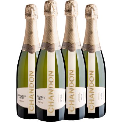 Espumante Chandon Branco Brut Brasil Reserve Chardonnay, Pinot Noir, Riesling 750ml - 4 Unidades