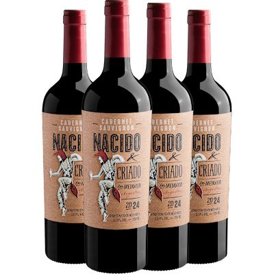 Vinho Fecovita Tinto Seco Argentina Nacido Y Criado Cabernet Sauvignon 750ml - 4 Unidades