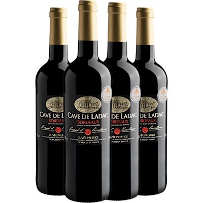 Vinho ELG Tinto Seco França Cave de Ladac Grand D'excellence Cuvée Prestige Cabernet Sauvignon, Merlot 750ml - 4 Unidades