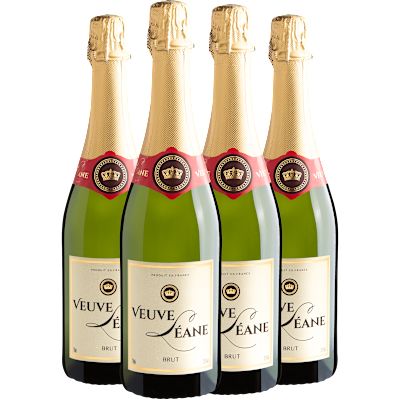 Espumante Castel Frères Branco Brut França Veuve Léane Blend 750ml - 4 Unidades