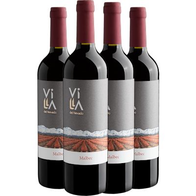Vinho Fecovita Tinto Seco Argentina Villa Del Nevado Malbec 750ml - 4 Unidades