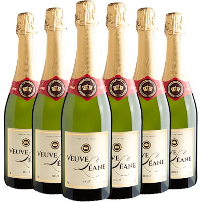 Espumante Castel Frères Branco Brut França Veuve Léane Blend 750ml - 6 Unidades