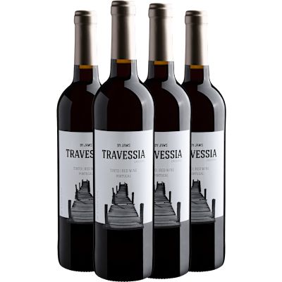 Vinho Jaws Tinto Seco Portugal Travessia Castelão, Tinta Roriz 750ml - 4 Unidades