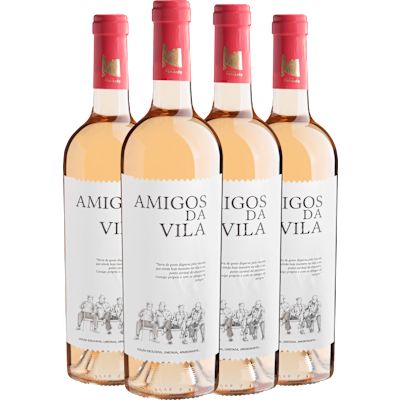 Vinho Adega do Montado Rosé Seco Portugal Amigos da Vila Syrah, Touriga Nacional 750ml - 4 Unidades