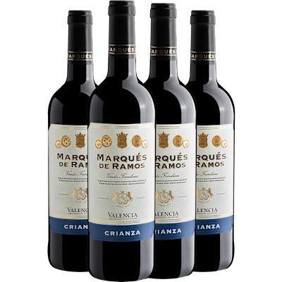 Vinho El Villar Tinto Seco Espanha Marqués de Ramos Merlot, Tempranillo 750ml - 4 Unidades