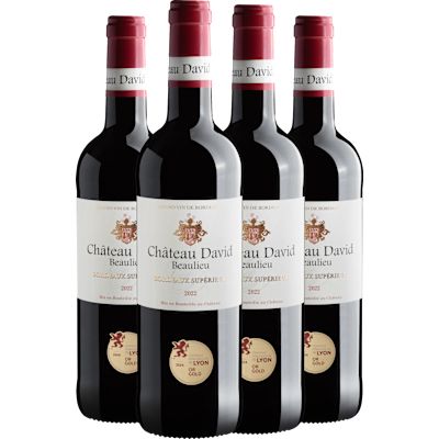 Vinho Château Jalousie Tinto Seco França Château David Beaulieu Cabernet Franc, Malbec, Merlot 750ml - 4 Unidades