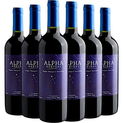 Vinho Bodegas Y Viñedos de Aguirre Tinto Seco Chile Alpha Austral Carménère 750ml - 6 Unidades