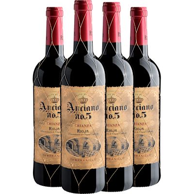 Vinho Anciano Wine Tinto Seco Espanha Crianza Rioja Tempranillo 750ml - 4 Unidades