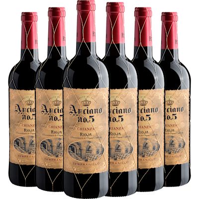 Vinho Anciano Wine Tinto Seco Espanha Crianza Rioja Tempranillo 750ml - 6 Unidades