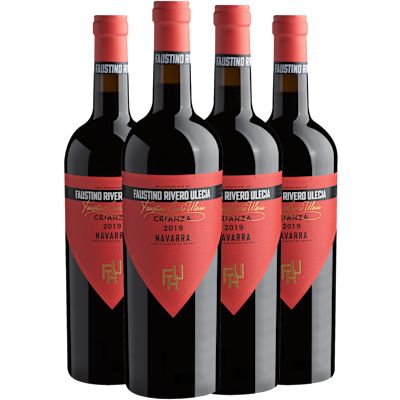 Vinho Bodega Faustino Tinto Seco Espanha Crianza Navarra Blend 2019 750ml - 4 Unidades