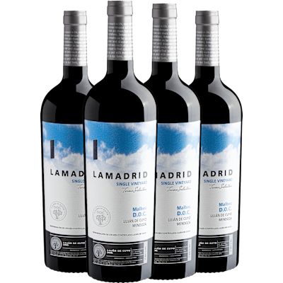 Vinho Lamadrid Tinto Seco Argentina Single Vineyard Terroir Selection D.o.c Malbec 750ml - 4 Unidades