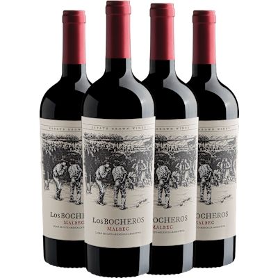 Vinho Los Bocheros Tinto Seco Argentina Malbec 750ml - 4 Unidades