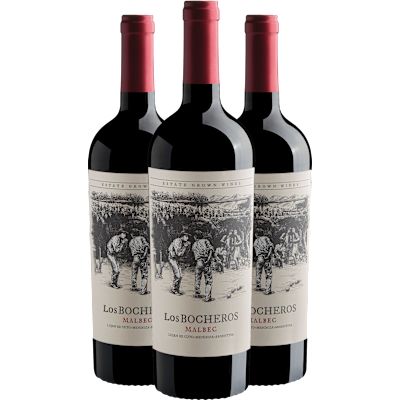 Vinho Los Bocheros Tinto Seco Argentina Malbec 750ml - 3 Unidades