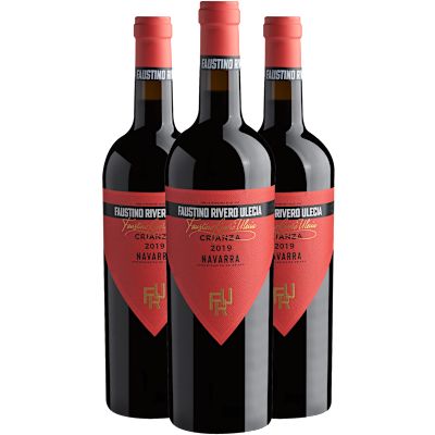 Vinho Bodega Faustino Tinto Seco Espanha Crianza Navarra Blend 2019 750ml - 3 Unidades