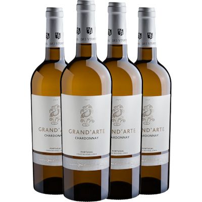 Vinho Dfj Vinhos Branco Seco Portugal Grandarte Chardonnay 750ml - 4 Unidades