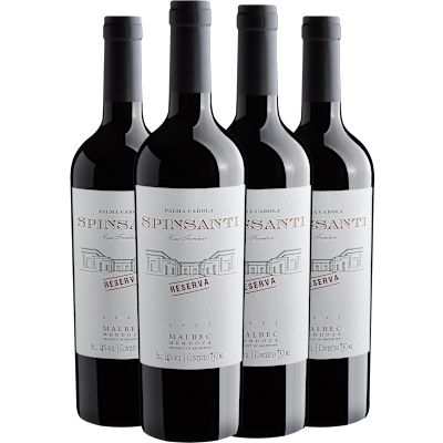 Vinho Pulenta Estate Tinto Seco Argentina Palma Carola Spinsanti Reserva Malbec 750ml - 4 Unidades