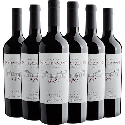 Vinho Pulenta Estate Tinto Seco Argentina Palma Carola Spinsanti Reserva Malbec 2023 750ml - 6 Unidades