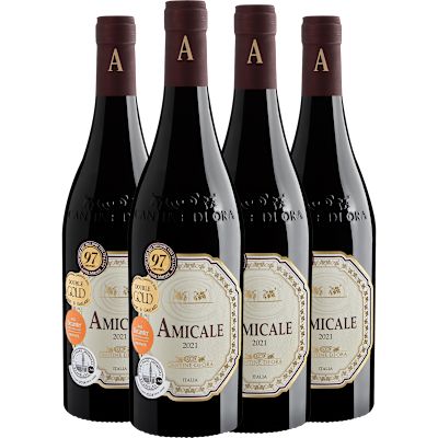 Vinho Cantine Di Ora Tinto Seco Itália Amicale Corvina, Molinara, Rondinella 750ml - 4 Unidades